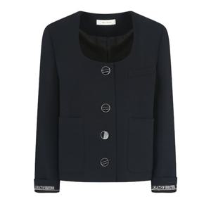 [제이제이 지고트]테이프 배색 변형 라운드넥 재킷 GP3A0JKJ21