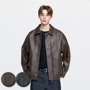 MLB 공용 빈티지 미드 페이크 레더자켓 (3AJPB1461)