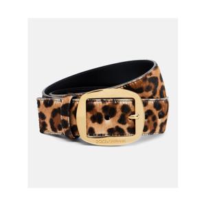 돌체앤가바나 레오파드 프린트 카프 헤어 벨트 P01156577