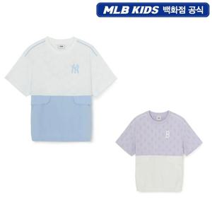 MLB키즈 스포티브 모노그램 자가드 티셔츠 7ATSM1063