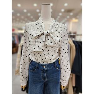 [더아이잗]도트 타이 브이넥 블라우스 IR3A0BL061IV30_DJ