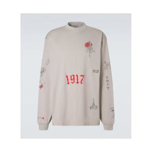 발렌시아가 프린트 코튼 저지 티셔츠 P01167179