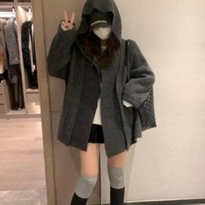 여성 후디 캐쥬얼 스웨터 일상용 카디건