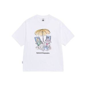내셔널지오그래픽 NATIONALGEOGRAPHIC N262UTS908 바캉스 그래픽 세미오버핏 반팔 티셔츠 WHITE N262UTS908010 406926
