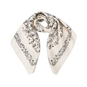 [헤지스] 아이보리 플라워 사각 실크 스카프 / HISC6E371IV
