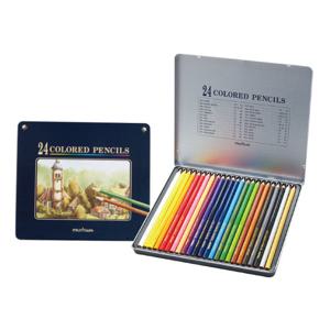 문화 유성 색연필 24색세트 (틴케이스)