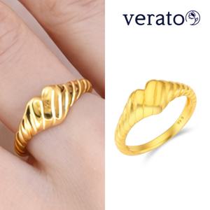베라토 24K 순금 웨이브 볼륨 하트 한돈 반지 3.75g