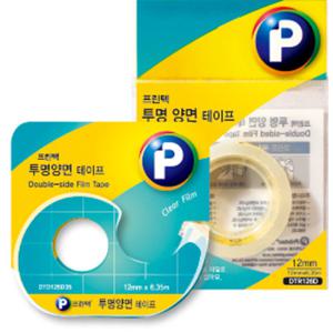 [123222]투명양면테이프(리필/ DTR187D /18mm x 7.6m/프린텍)
