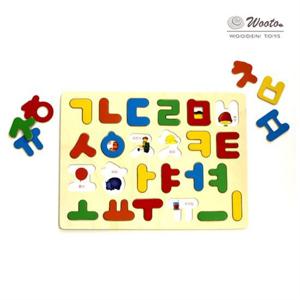 [우토 토이즈]우토 원목 교구 유아 장난감 한글퍼즐(소)