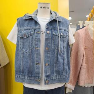 르피타 DP01 후드데님조끼 L255UVO301