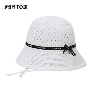 [팬텀] 여성 로고 리본 니트 버킷햇