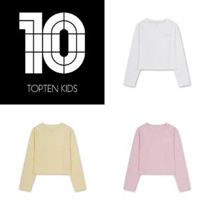 [탑텐키즈]MKF2TS2401 여아) 쿨에어코튼 크롭 긴팔 티셔츠