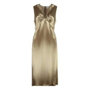 26 SS 보테가 베네타 브이넥라인 새틴 드레스 723022