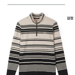 그린조이 HC12 여성 멀티 스트라이프 반집업 티셔츠 GF25KL26W(블랙)