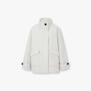 알파카 블렌드 하이넥 하프코트7155416005