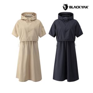 블랙야크 여성 시어서커 반팔 원피스 데일리 여행 후드 롱 아웃도어 1BYOPMV502