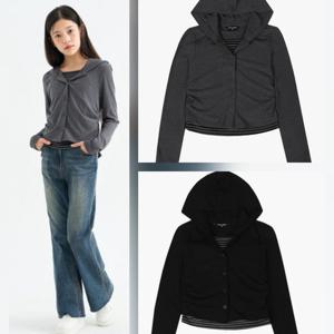 [더데이걸]골지 레이어드 후드 가디건티TGMH26105