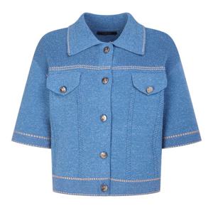 질스튜어트뉴욕   26SS 블루 멜란지 코튼혼방 반팔가디건 JSSW6B260B3