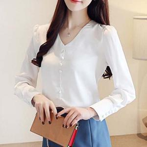 블라우스 화이트FREE 포인트 단추 N26611