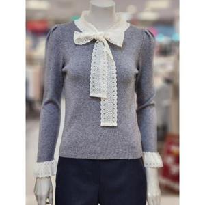 SOUP 세이브존07 레이스 리본넥 긴팔 니트 OB2LKT1