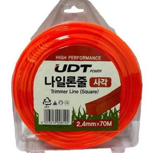UDT 예초기 액세서리 나일론줄 2.4mm-70M(사각형) 예초날
