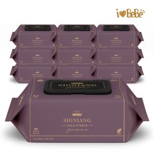 아이러브베베 시그니앙 골드퍼플 82g 70매 10팩 캡형 아기물티슈