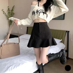 투단추 물결라인 속바지 스커트 URD-338