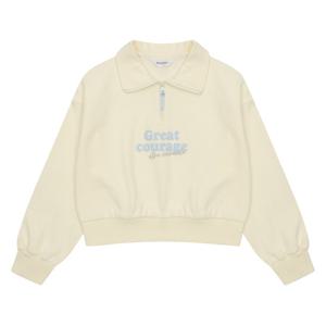 에꼴리에 여아 레터링 포인트 반집업 맨투맨 티셔츠 24A1454_CR