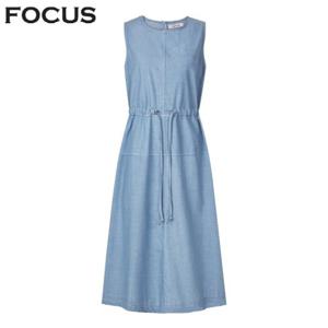 스티치 포인트 스트링 데님 원피스_VFI5M1OP3451