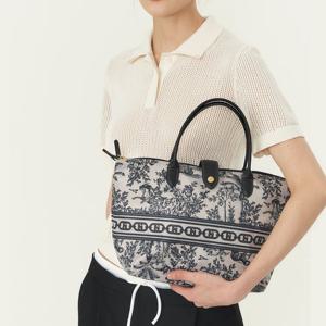 [헤지스]시그니처 H 뜨왈 네이비 토트겸 숄더백M HIBA5F651N3