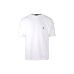 스톤아일랜드  24SS 스톤 남성 와펜 패치 코튼 저지 반팔(화이트) 801521544 V0001