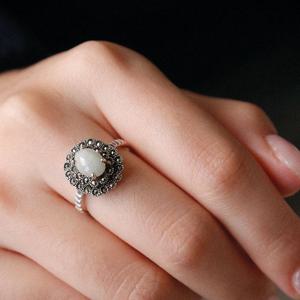 바이데이지 비취 세팅 실버 반지 Br0372