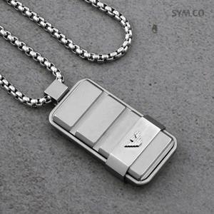 알마니 EGS3078 이글 로고 실버톤 체인 남자 스틸 목걸이 d