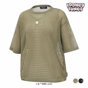 [스팍스]여성 벅스버니 펀칭 루즈핏 반팔 니트 스웨터 SP2LKT046