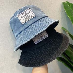 남녀 모던 데님 벙거지 라벨 청버킷햇 흑청 진청 연청