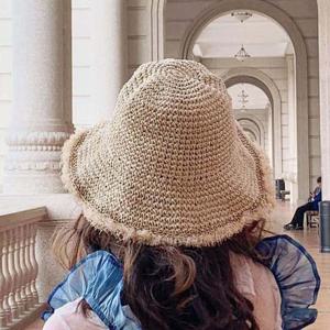 여름 바캉스 여자 밀짚벙거지 챙 모자 보넷