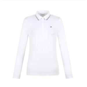 [핑]여성 카라 배색 포인트 긴팔 티셔츠 121F1TO051_WH