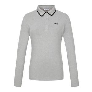 [핑골프]여성 카라 배색 포인트 긴팔 티셔츠121E3TO052