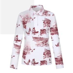 [핑골프]여성 프린팅 카라 긴팔 티셔츠 121E3TO181