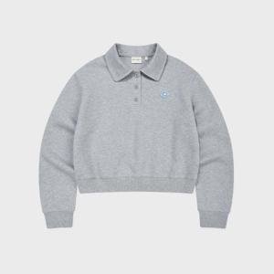 M 와키윌리긴팔티 CQK WA2601CR53GR 우먼스 카라 하프 버튼업 맨투맨 그레이