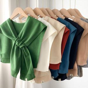 베이직 페이크 가디건 ELS022 뜨개 가디건 미니볼레로