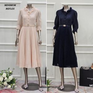 [미니멈]MD 러플 넥 플리츠 원피스 MD MXBAWO4030 B_CJ