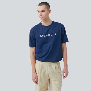 머렐 남성 네이비 라운드 반팔 티셔츠 D4ST203MNAV