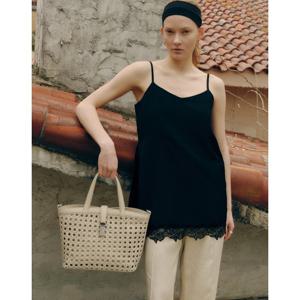 [닥스ACC][CLA] 아이보리 메쉬 꼬임 장식 포인트 토트백 DCBA6E189