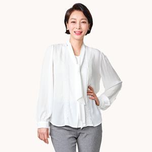 [마담엘레강스] 스트랩 타이 핀턱 블라우스 K241BL16_화이트