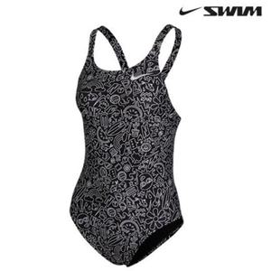 [나이키스윔] 나이키스윔 NESSE004-001 여성 조이풀 두들 패스트백 블랙 - 여성 수영복 NIKEA017