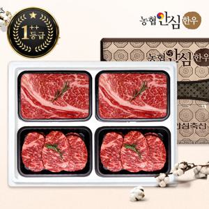 [농협안심한우]한우선물세트 구이4호 1++등급 2kg (등/등/안/안)