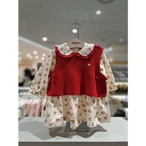 [압소바] 25년 가을 신상 허브 니트 베스트 원피스 세트 A2525107 A2525107