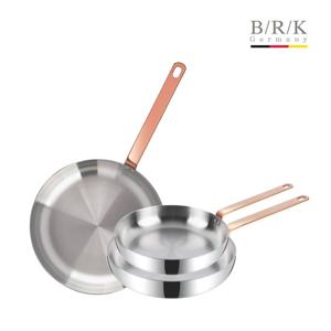 [BRK] 로즈골드 통5중 스테인리스 스틸 후라이팬 3종 (20+24+28cm)