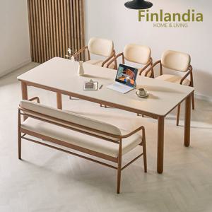 핀란디아 핀란디아 스터닝 세라믹 6인 식탁세트(의자3벤치1)